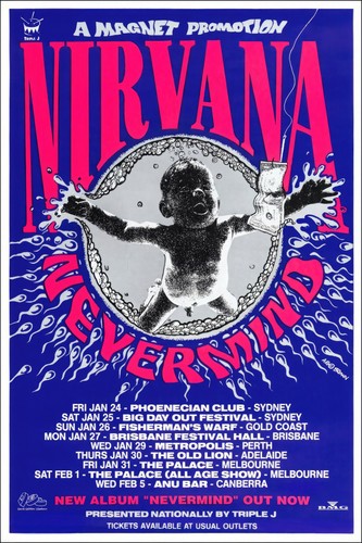 Nirvana concert poster 11x17 - concert,